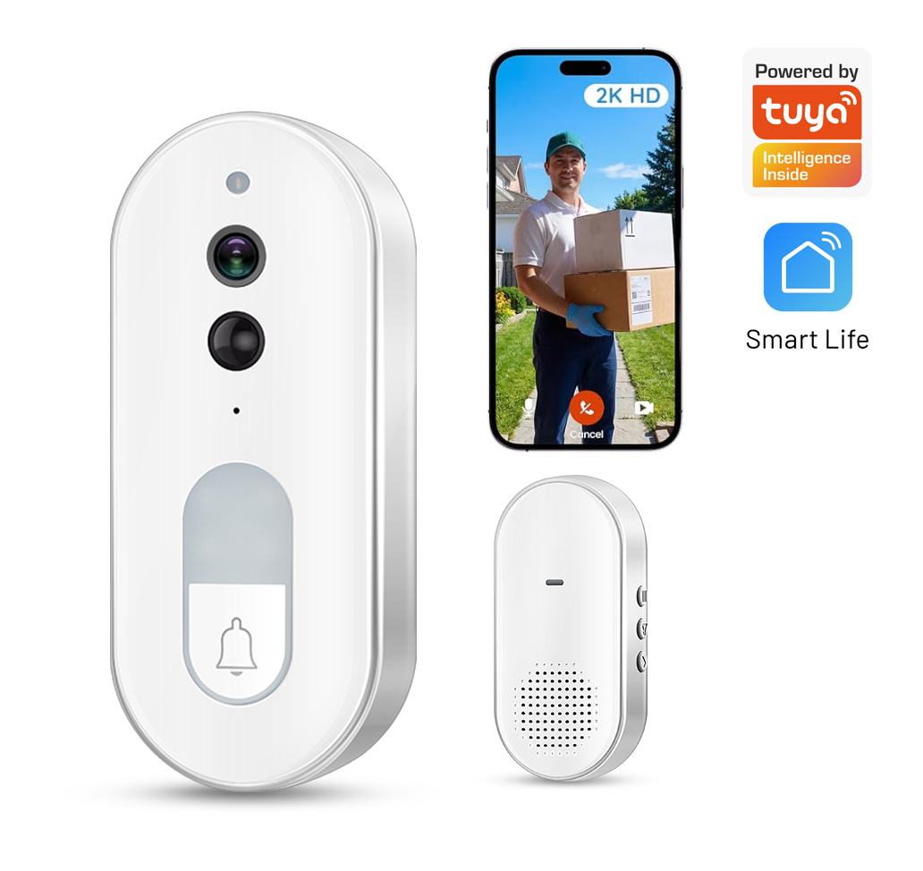 Home Cinema Alexa - ทูย่าสมาร์ทวิดีโอกริ่งประตูไร้สาย 1080P HD กล้องกลางแจ้งอินเตอร์เน็ตไร้สายพูดคุยสองทาง IR Night
