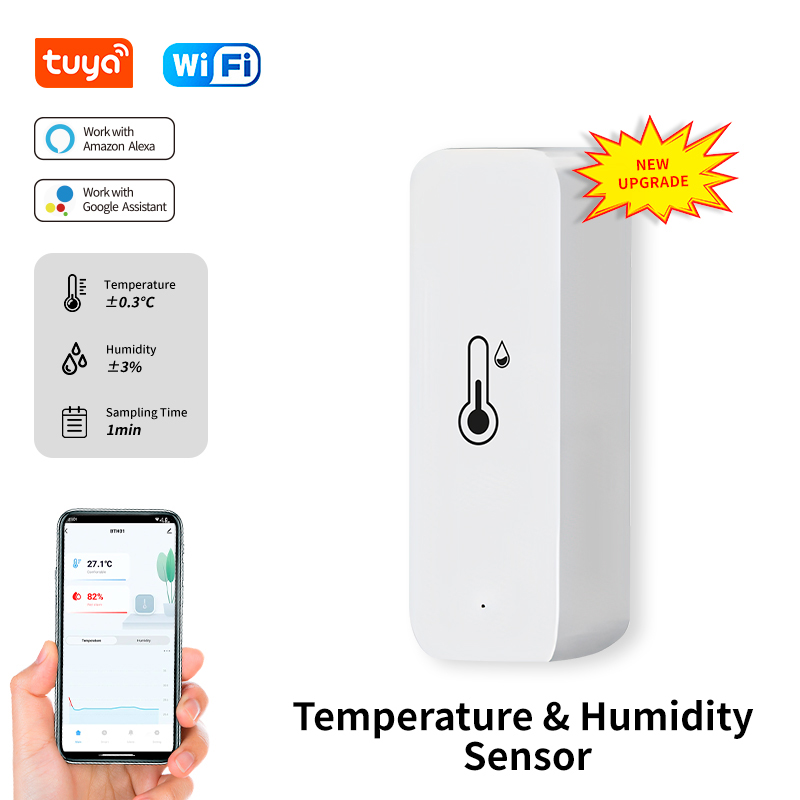 Home Cinema Alexa - Tuya WiFi อุณหภูมิและความชื้นเซนเซอร์ในร่มสมาร์ทเครื่องวัดอุณหภูมิสําหรับ Alexa Google Home
