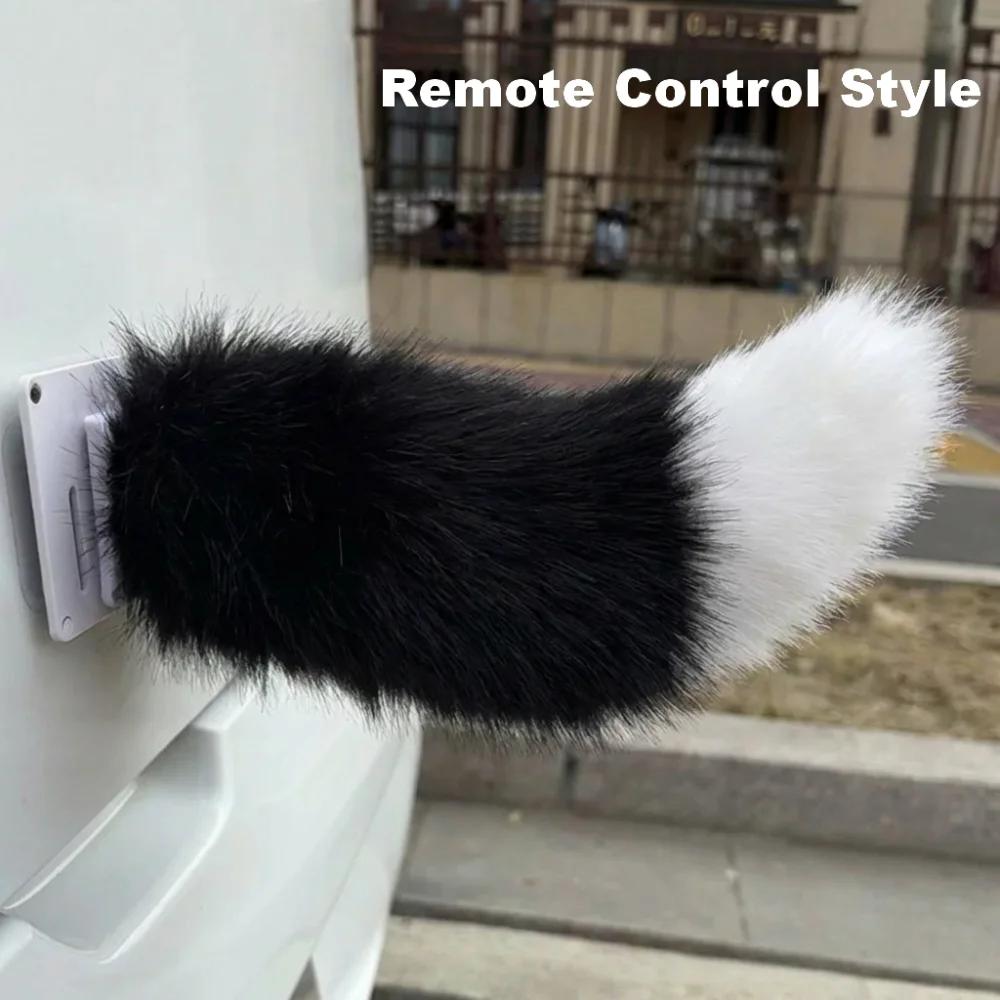 Universal Remote Control - หางกระต่ายไฟฟ้าแสนน่ารักสำหรับตกแต่งรถยนต์ ควบคุมการเคลื่อนไหวด้วยรีโมท ใช้ได้กับสกู๊ตเตอร์และมอเตอร์ไซค์
