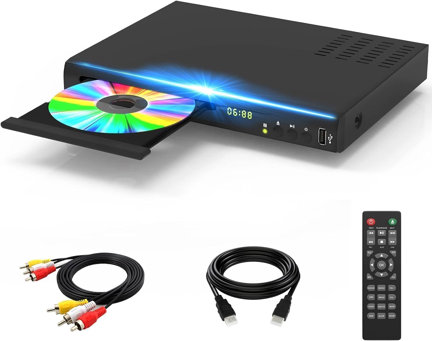 Blu Ray Disc Player - เครื่องเล่นบลูเรย์ดีวีดีโฮมเธียเตอร์, ระบบดิสก์ 1080p, เล่นดีวีดีและบลูเรย์ภูมิภาค A/1 ได้ทั้งหมด,