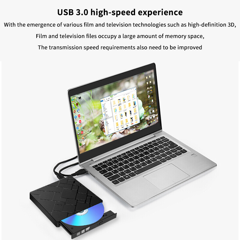 Blu Ray Disc Player - 【U】ไดรฟ์บลูเรย์ภายนอกแบบ TypeC+USB 3.0 ความเร็วสูง CD24X พร้อมเครื่องมือและอะแดปเตอร์เขียนแผ่นดีวีดี