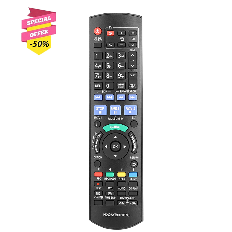 Blu Ray Disc Player - รีโมทคอนโทรล N2QAYB001076สำหรับพานาโซนิคสมาร์ทเน็ตเวิร์ก3D แผ่นดิสก์ดีวีดีบลูเรย์ DMR-BWT760 DMRBWT760 DMR-BWT760GN
