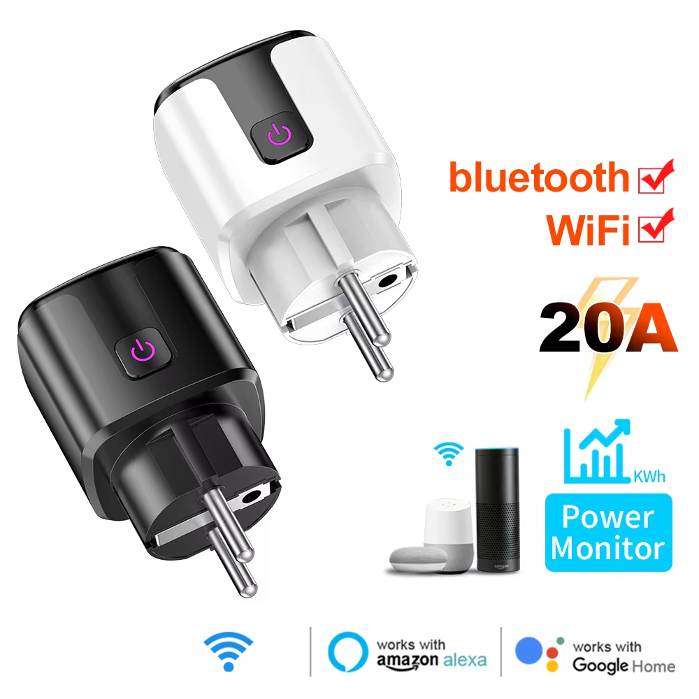Home Cinema Alexa - ปลั๊กอัจฉริยะ 20A EU รองรับ WiFi+บลูทูธ พร้อมระบบตรวจสอบพลังงาน
