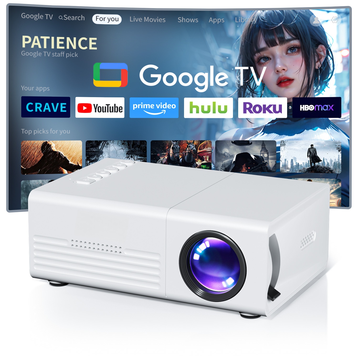 Home Cinema Media Player - มินิโปรเจคเตอร์ TFT LCD Wifi Bluetooth โปรเจคเตอร์อัจฉริยะ