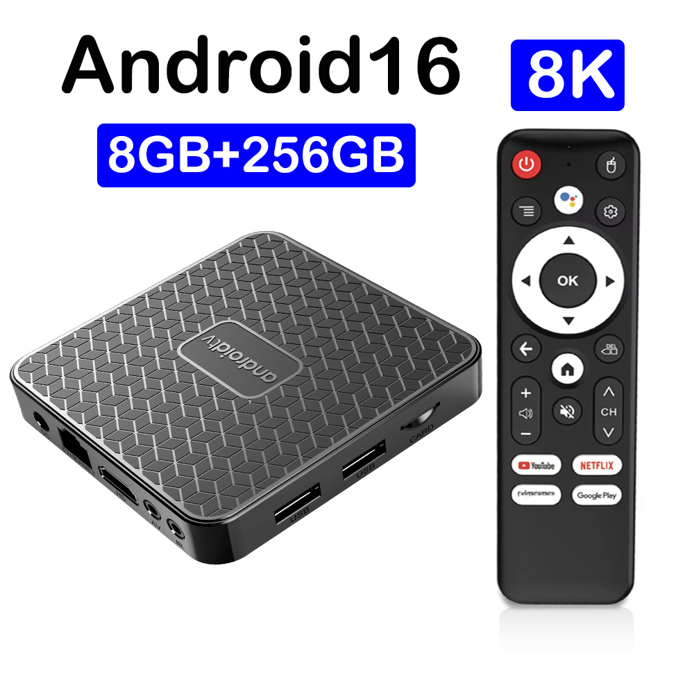 Home Cinema Media Player - สมาร์ทโฮมเธียเตอร์ T8S 8K แอนดรอยด์ 16 สมาร์ททีวีบ็อกซ์