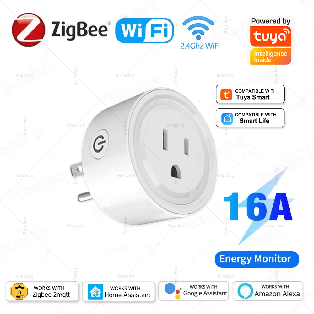 Home Cinema Alexa - เต้ารับอัจฉริยะ Tuya WiFi หรือ Zigbee แบบปลั๊ก