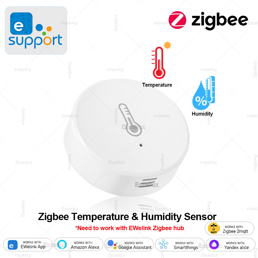 Home Cinema Alexa - EWelink สมาร์ท Zigbee อุณหภูมิความชื้นเซนเซอร์ App ควบคุมเครื่องวัดอุณหภูมิในร่ม
