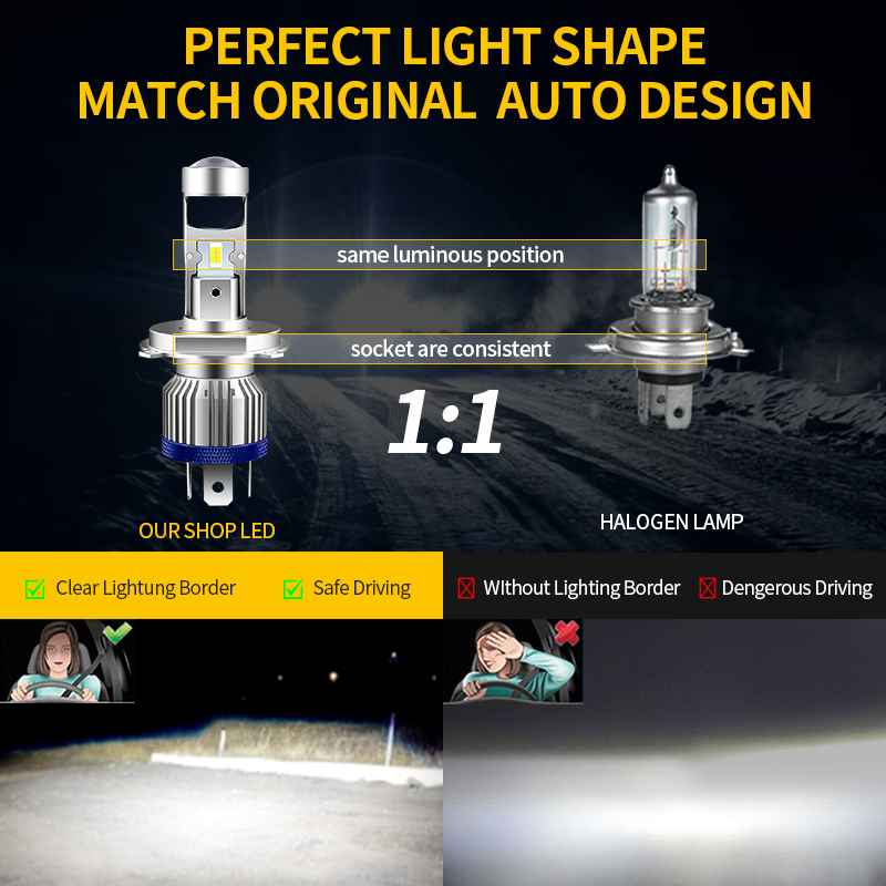 H4 HS1 LED รถจักรยานยนต์ไฟหน้า - Home Cinema With Projector บทวิจารณ์และราคา