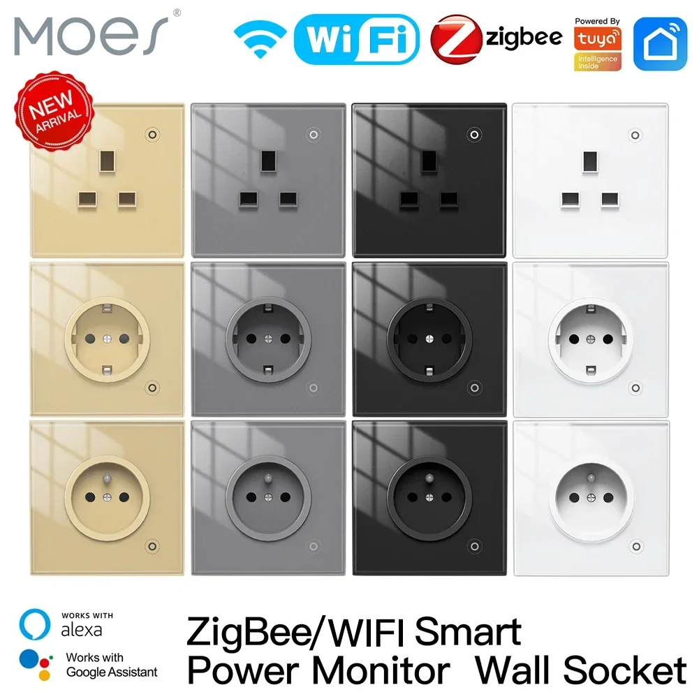 Moes ZigBee ซ็อกเก็ตผนัง WIFI  - Home Cinema Alexa บทวิจารณ์และราคา