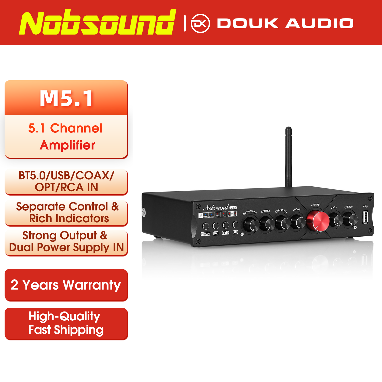 Nobsound M5.1 ตัวรับสัญญาณบลูท - Home Cinema Onkyo 5.1 บทวิจารณ์และราคา