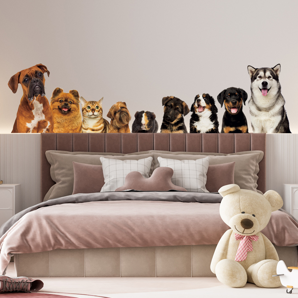 C30 #9น่ารักแมวและสุนัขสติ๊กเก - Home Cinema Wallpaper บทวิจารณ์และราคา