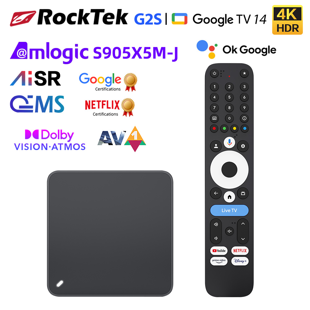 RockTek G2S UHD Google TV Box  - Home Cinema Google บทวิจารณ์และราคา