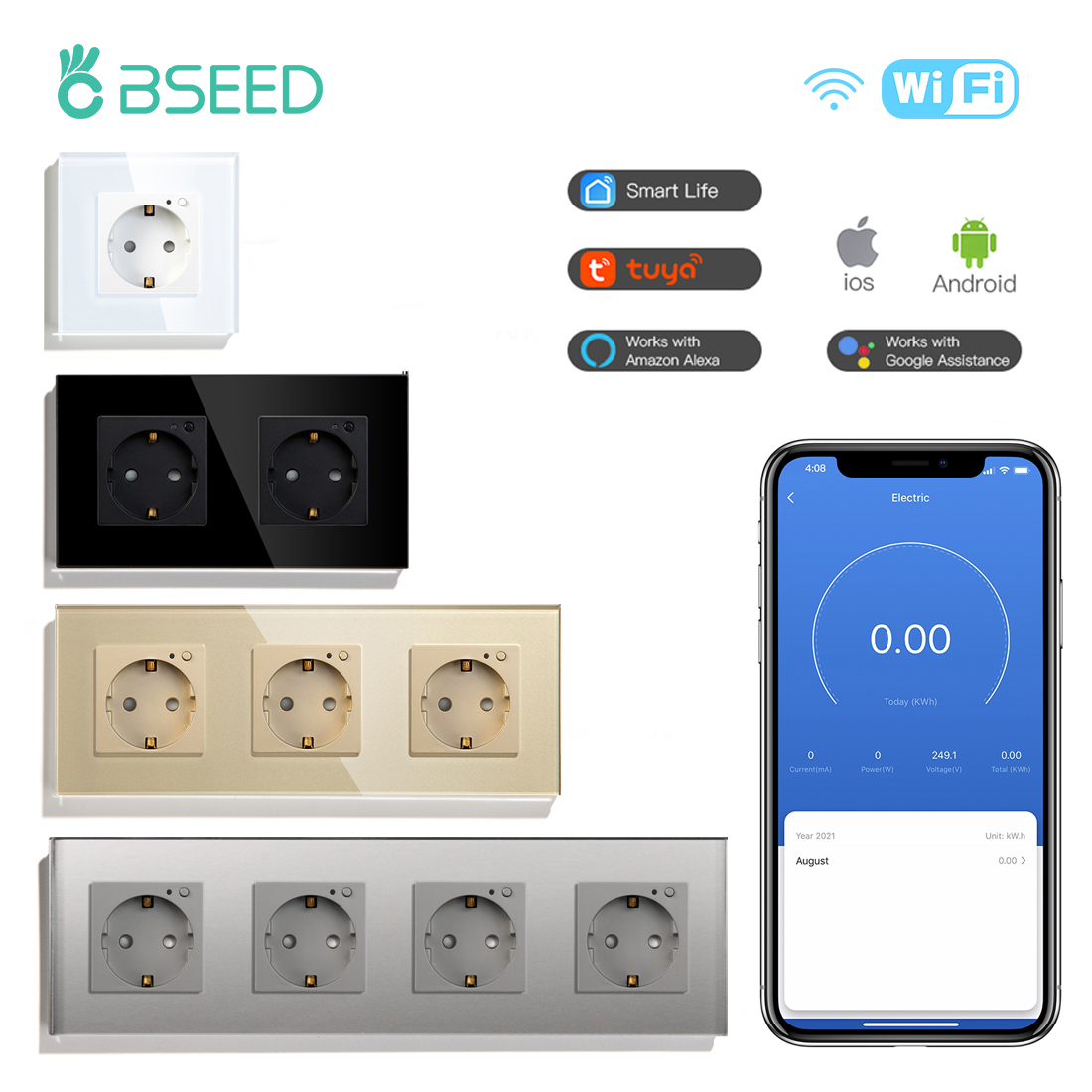 BSEED EU ไฟฟ้า Wifi สมาร์ทซ็อก - Home Cinema Alexa บทวิจารณ์และราคา