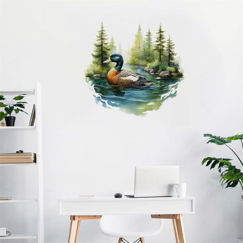 น่ารักสีสันเป็ดว่ายน้ําสติ๊กเก - Home Cinema Wallpaper บทวิจารณ์และราคา