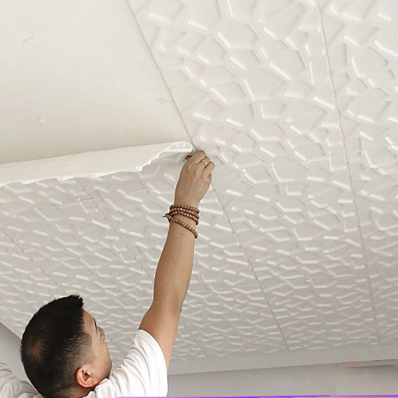 5-20pcs 35*35 ซม.เพดาน 3D หน้า - Home Cinema Wallpaper บทวิจารณ์และราคา