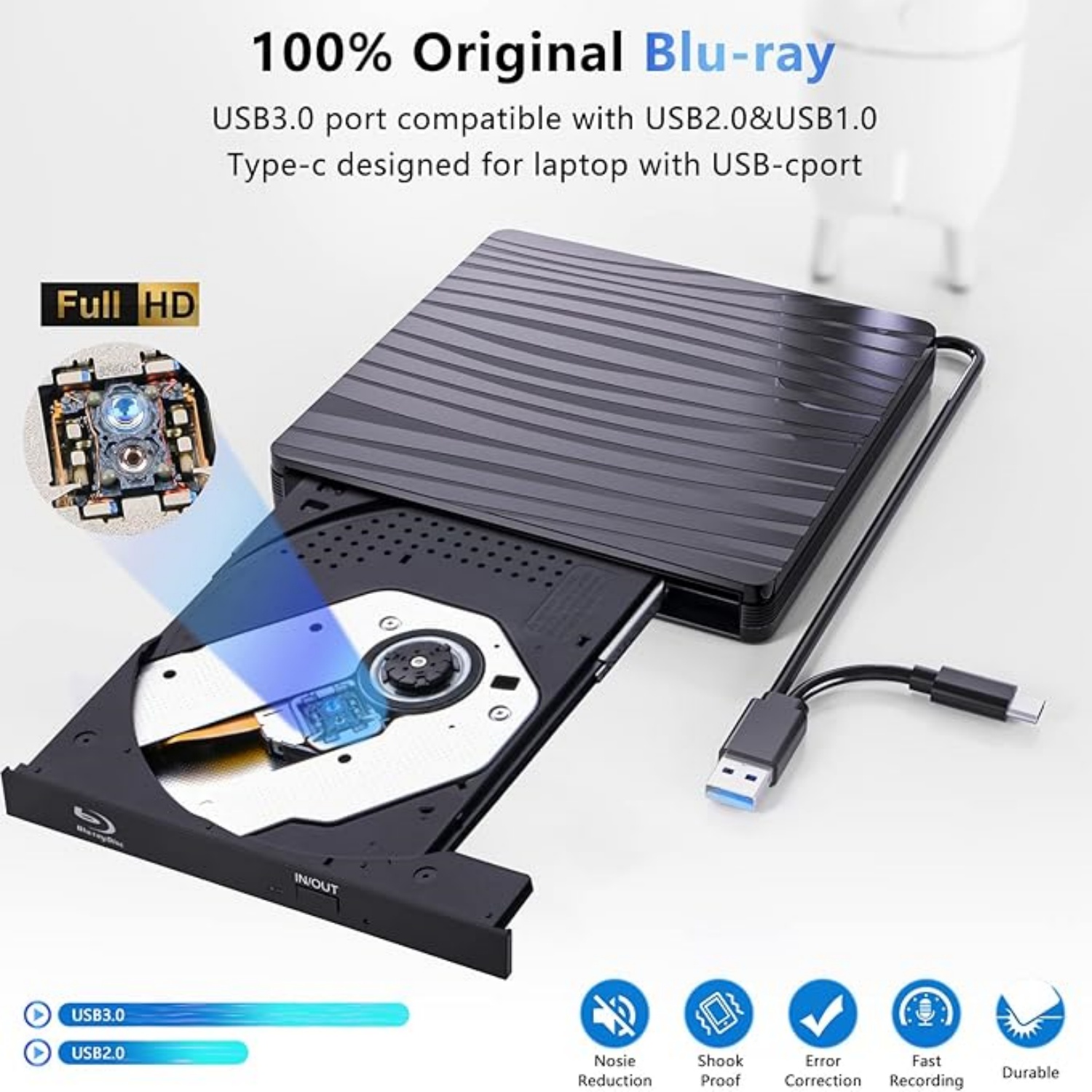 ไดรฟ์ออปติคอลบลูเรย์ภายนอก USB - Blu Ray Disc Player บทวิจารณ์และราคา